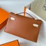 Hermes HSS Kelly Pochette Bicolor Bag in Gold and Craie Swift Calfskin 