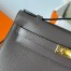 Hermes Kelly Pochette Handmade Bag In Etain Epsom Calfskin