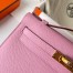 Hermes Kelly Pochette Handmade Bag In Mauve Sylvestre Epsom Calfskin 