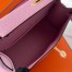 Hermes Kelly Pochette Handmade Bag In Mauve Sylvestre Epsom Calfskin 