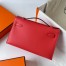 Hermes Kelly Pochette Handmade Bag In Rouge Piment Epsom Calfskin 