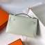 Hermes Kelly Pochette Handmade Bag In Vert Fizz Epsom Calfskin