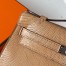 Hermes Kelly Pochette Handmade Bag In Chai Lizard Skin 