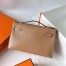 Hermes Kelly Pochette Handmade Bag In Chai Lizard Skin 