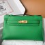 Hermes Kelly Pochette Handmade Bag In Bamboo Swift Calfskin