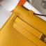 Hermes Kelly Pochette Handmade Bag In Jaune Ambre Swift Calfskin
