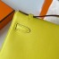 Hermes Kelly Pochette Handmade Bag In Lime Swift Calfskin 
