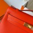 Hermes Kelly Pochette Handmade Bag In Rouge Piment Swift Calfskin