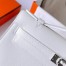 Hermes Kelly Pochette Handmade Bag In White Swift Calfskin 