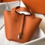 Hermes Picotin Lock 18 Bag In Orange Clemence Leather