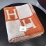 Hermes Avalon Blanket In Orange Wool and Cashmere