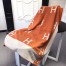 Hermes Avalon Blanket In Orange Wool and Cashmere