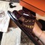 Hermes Izmir Sandals In Bordeaux Shiny Niloticus Crocodile