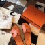 Hermes Izmir Sandals In Orange Epsom Leather