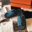 Hermes Izmir Sandals In Green Suede Leather