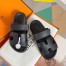 Hermes Men's Chypre Sandals in Black Calfskin 