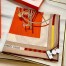 Hermes Orange Voitures en Equilibre Shawl 140 