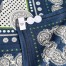 Hermes Blue Zouaves et Dragons Bandana Shawl 140 