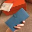 Hermes Blue Jean Clemence Bearn Gusset Wallet 