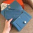 Hermes Dogon Combine Wallet In Jean Blue Leather