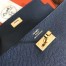 Hermes Kelly Classic Long Wallet In Navy Epsom Leather