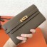 Hermes Kelly Classic Long Wallet In Taupe Epsom Leather