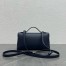 Loro Piana Extra Pocket Pouch L19 in Dark Blue Grained Leather