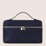 Loro Piana Extra Pocket Pouch L19 in Dark Blue Grained Leather