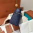 Loro Piana Extra Pocket Pouch L19 in Blue Ostrich-embossed Leather