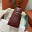 Loro Piana Extra Pocket Pouch L19 in Burgundy Ostrich-embossed Leather