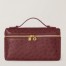 Loro Piana Extra Pocket Pouch L19 in Burgundy Ostrich-embossed Leather