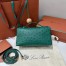 Loro Piana Extra Pocket Pouch L19 in Green Ostrich-embossed Leather