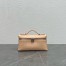 Loro Piana Extra Pocket Pouch L19 in Beige Ostrich-embossed Leather