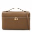 Loro Piana Extra Pocket Pouch L27 in Chai Grained Leather