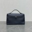 Loro Piana Extra Pocket Pouch L27 in Dark Blue Grained Leather