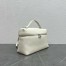 Loro Piana Extra Pocket Pouch L27 in White Grained Leather