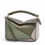 Loewe Puzzle Mini Bag In Green/Oat Calfskin