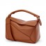 Loewe Puzzle Small Bag In Brown Satin Calfskin