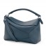 Loewe Large Puzzle Bag In Blue Grained Leather