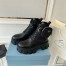 Prada Monolith Boots in Black Leather and Nylon Fabric