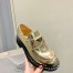 Prada Women's Loafers In Gold Metallic Leather