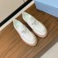 Prada Women's Loafers in White Grained Leather 