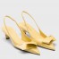 Prada Slingback Pumps 45mm in Yellow Brushed Leather