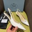 Prada Slingback Pumps 55mm in White Patent Leather