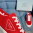 Prada Red Gabardine Fabric Sneakers