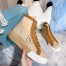 Prada Beige/Tan Gabardine High-top Sneakers