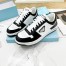 Prada Downtown Sneakers in White and Black Calfskin