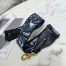 Dior Shoulder Strap with Ring In Blue Dior Palms Embroidery