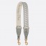 Dior Shoulder Strap with Ring in Gray Oblique Embroidery