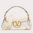 Valentino Alltime Shoulder Bag in White Grained Leather